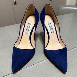 PRADA (37) Electric Suede Blue - Toe-Cleavage Pumps